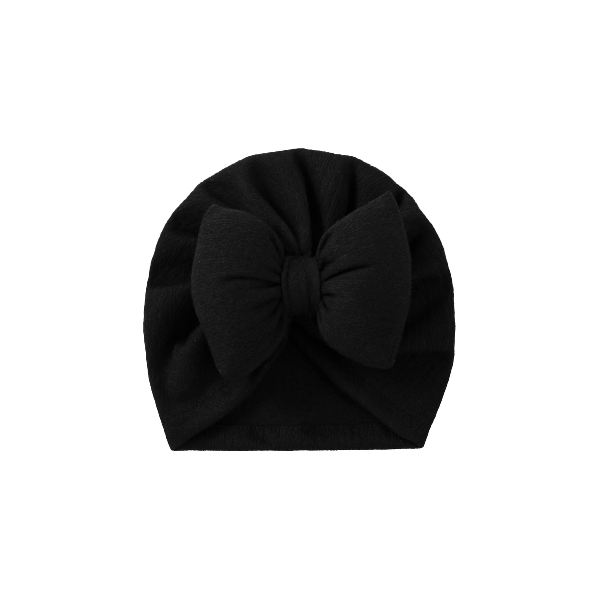 Tully diamond knit bow baby turban in black