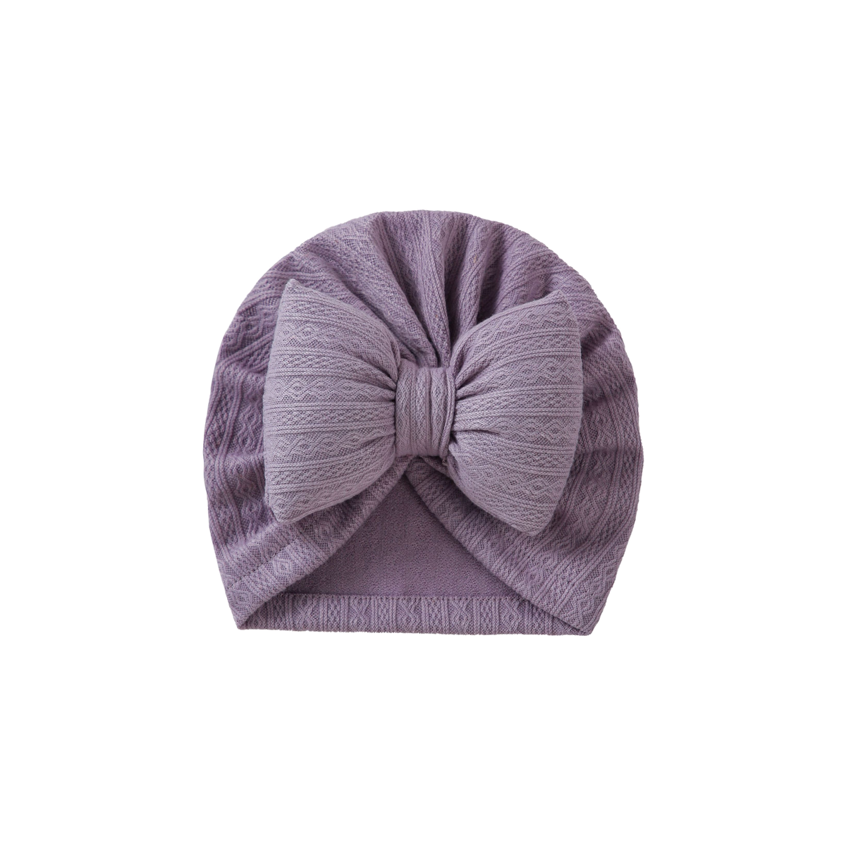 Tully diamond knit bow baby turban in lavender