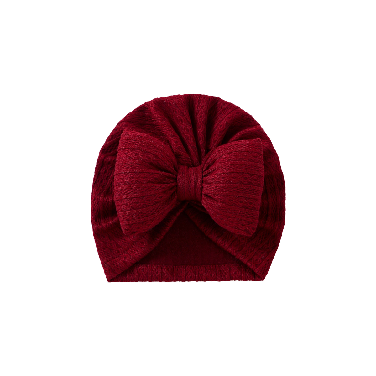 Tully diamond knit bow baby turban in magenta