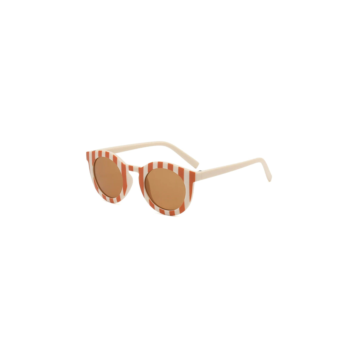 Vera retro baby sunglasses in soft peach stripe