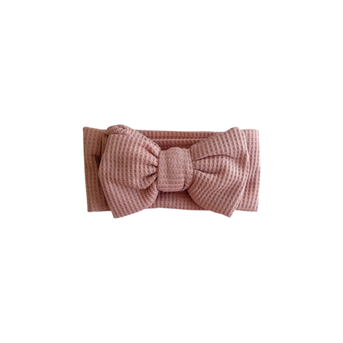 Winnie waffle baby bow headband in blush