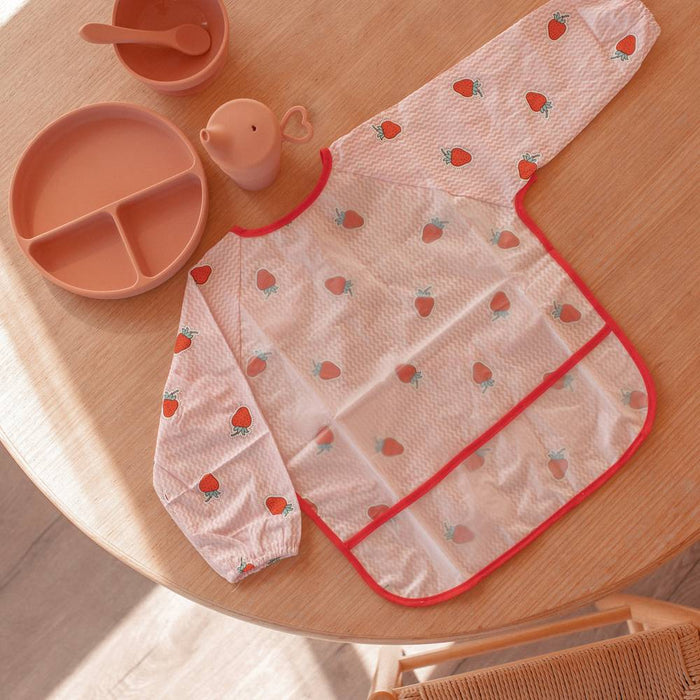 Baby apron sales with sleeves