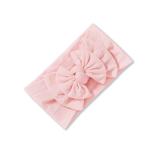 Baby Soft n Stretchy Double Bow Plain Headband — Pale Pink - Sommerfugl Kids