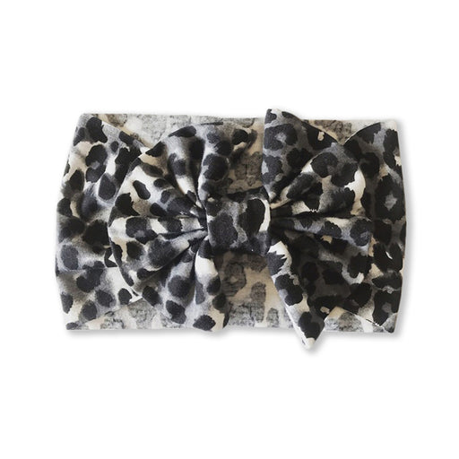 Baby Leopard Print Bow Headband — Large Dark - Sommerfugl Kids