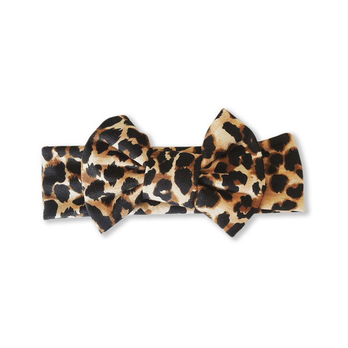Baby Leopard Print Bow Headband — Small Light