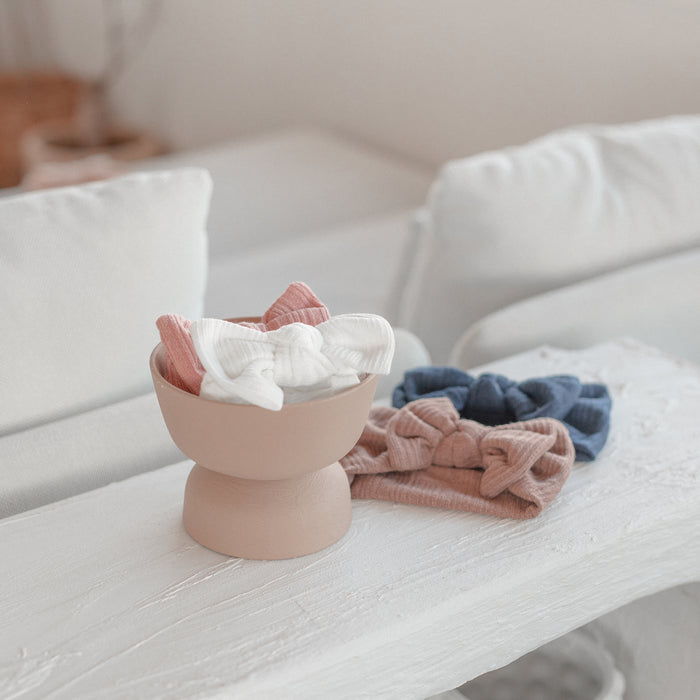 Baby Light Knit Single Soft Bow Knot Headband — Flamingo