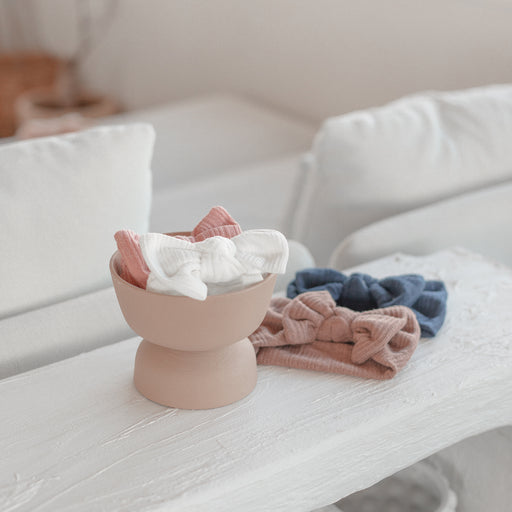 Baby Light Knit Single Soft Bow Knot Headband — White - Sommerfugl Kids