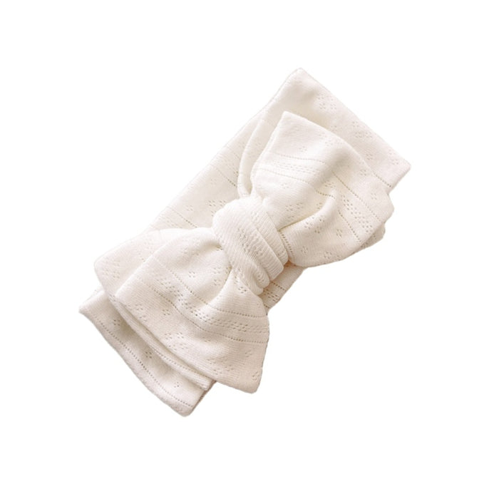 Baby Girl Large Eyelet Topknot Headband Headwrap — White