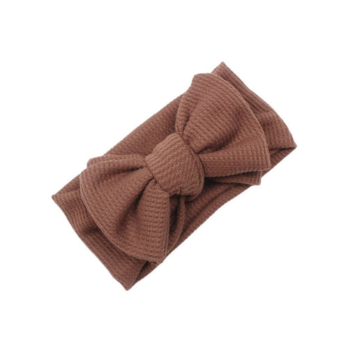 Baby Girl Large Waffle Topknot Headband Headwrap — Chocolate - Sommerfugl Kids