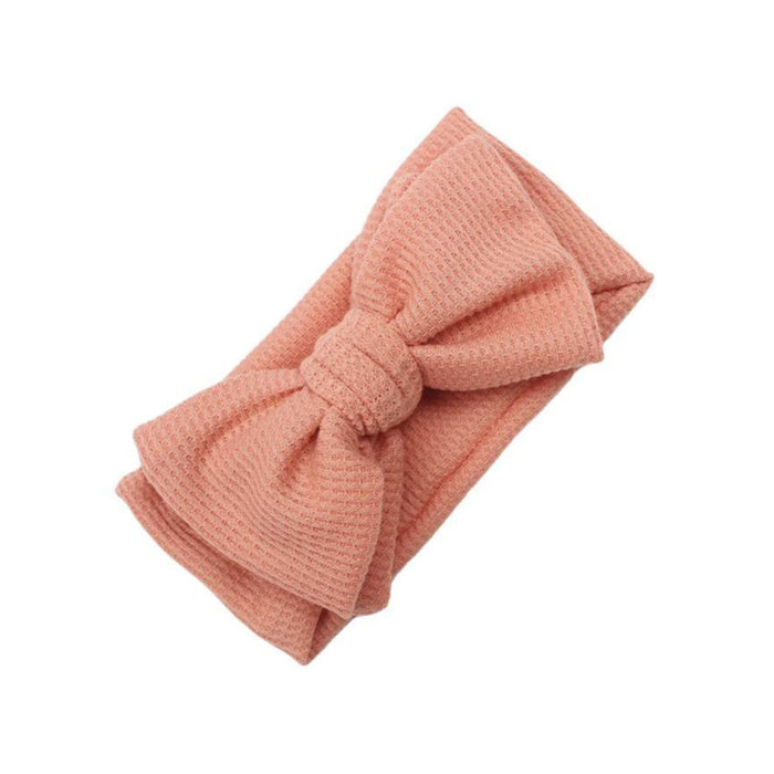 Baby Girl Large Waffle Topknot Headband Headwrap — Coral - Sommerfugl Kids