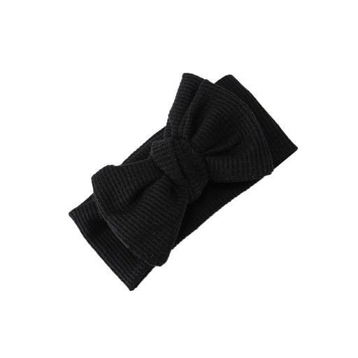 Baby Girl Large Waffle Topknot Headband Headwrap — Black - Sommerfugl Kids