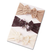 Baby Headband 3pc Set — Tawny / Ivory - Sommerfugl Kids