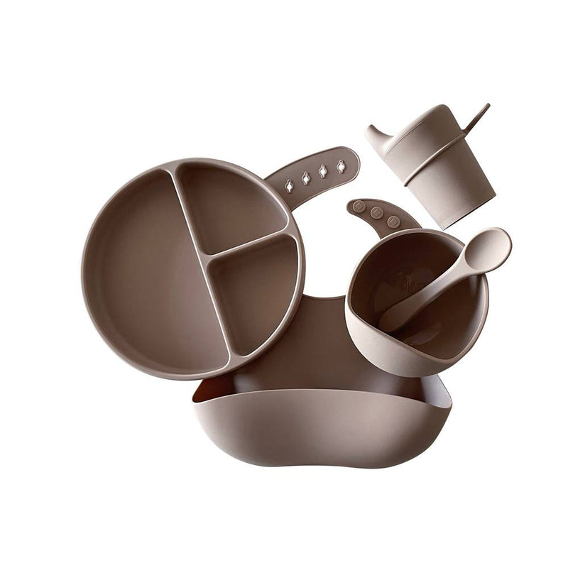 Silicone Baby Feeding Set — Almond Frost - Sommerfugl Kids