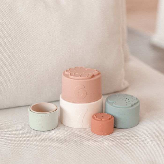 Silicone Baby Stacking Cups Bath & Beach — Pastel