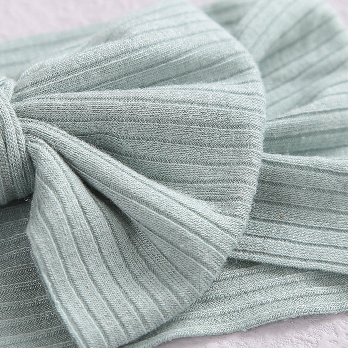 Baby Textured Single Soft Bow Knot Headband — Oat