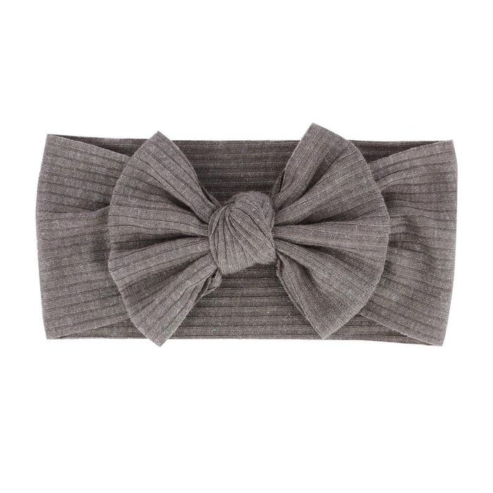 Baby Textured Single Soft Bow Knot Headband — Brown