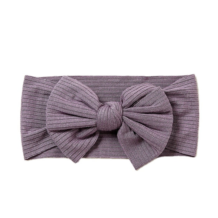 Baby Textured Single Soft Bow Knot Headband — Mauve