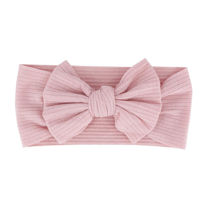 Baby Textured Single Soft Bow Knot Headband — Pink