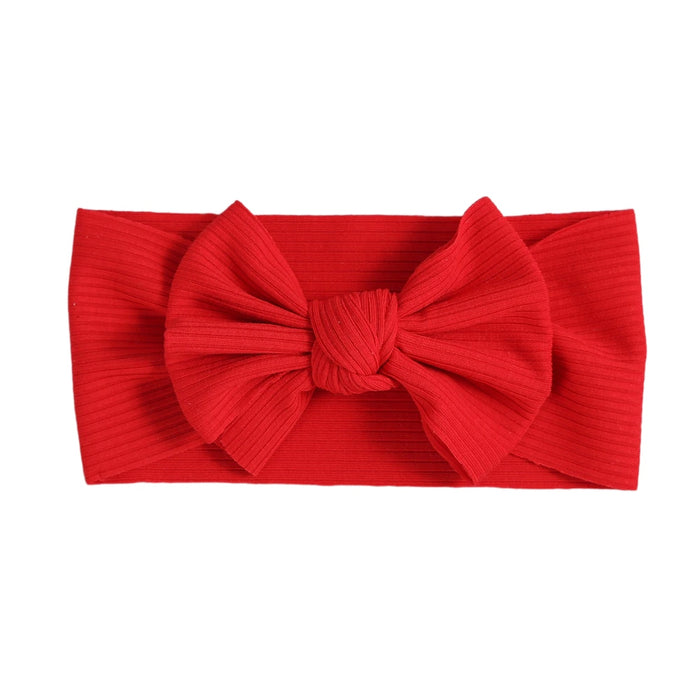 Baby Textured Single Soft Bow Knot Headband — Strawberry