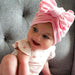 Baby Top Knot Bow Turban — Pink - Sommerfugl Kids