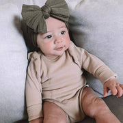 Baby Top Knot Double Bow Headband Sage - Sommerfugl Kids