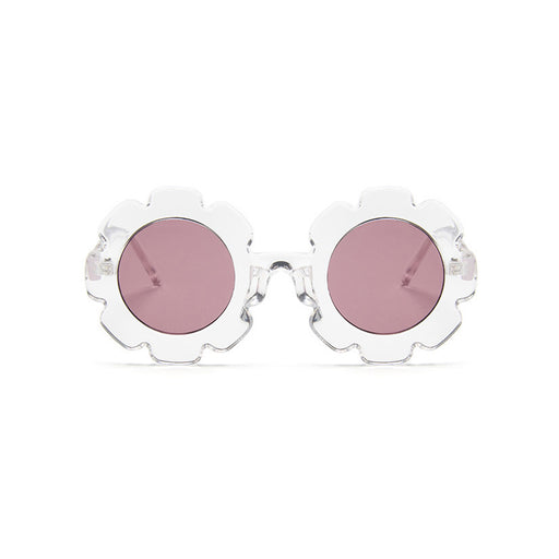 Edna Round Flower Sunglasses — Clear Frame Dark Lens - Sommerfugl Kids
