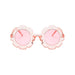 Edna Round Flower Sunglasses — Clear Pink Frame Pink Lens - Sommerfugl Kids