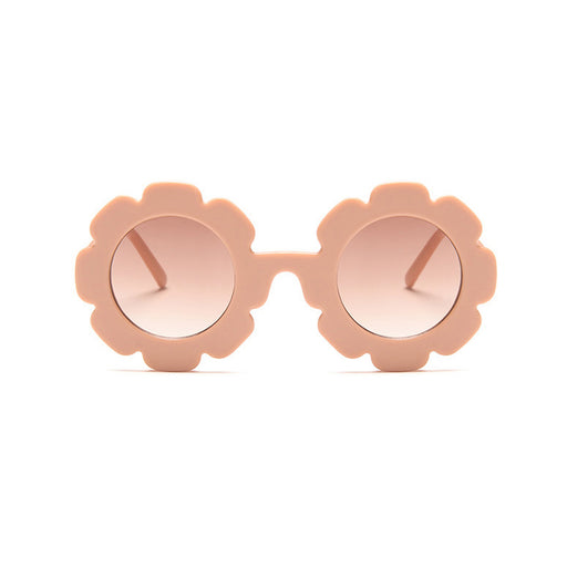 Edna Round Flower Sunglasses — Coral Frame Dark Lens - Sommerfugl Kids