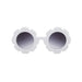 Edna Round Flower Sunglasses — White Frame Dark Lens - Sommerfugl Kids