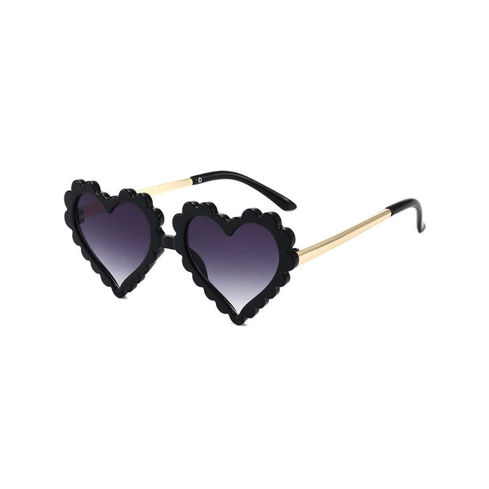Millie Heart Sunglasses — Jet
