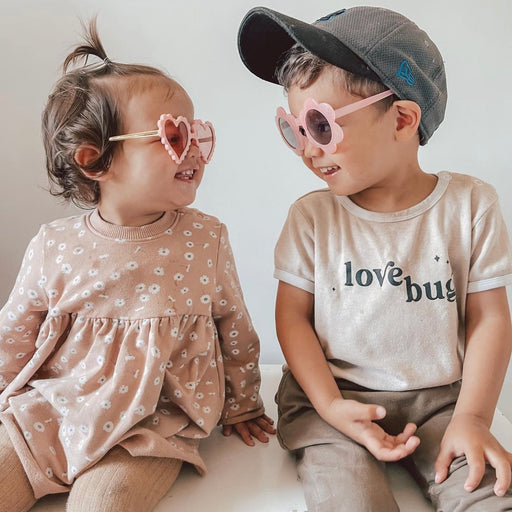 Millie Heart Sunglasses Rose - Sommerfugl Kids