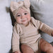 Baby Plain Stretchy Bow Knot Turban — Beige - Sommerfugl Kids