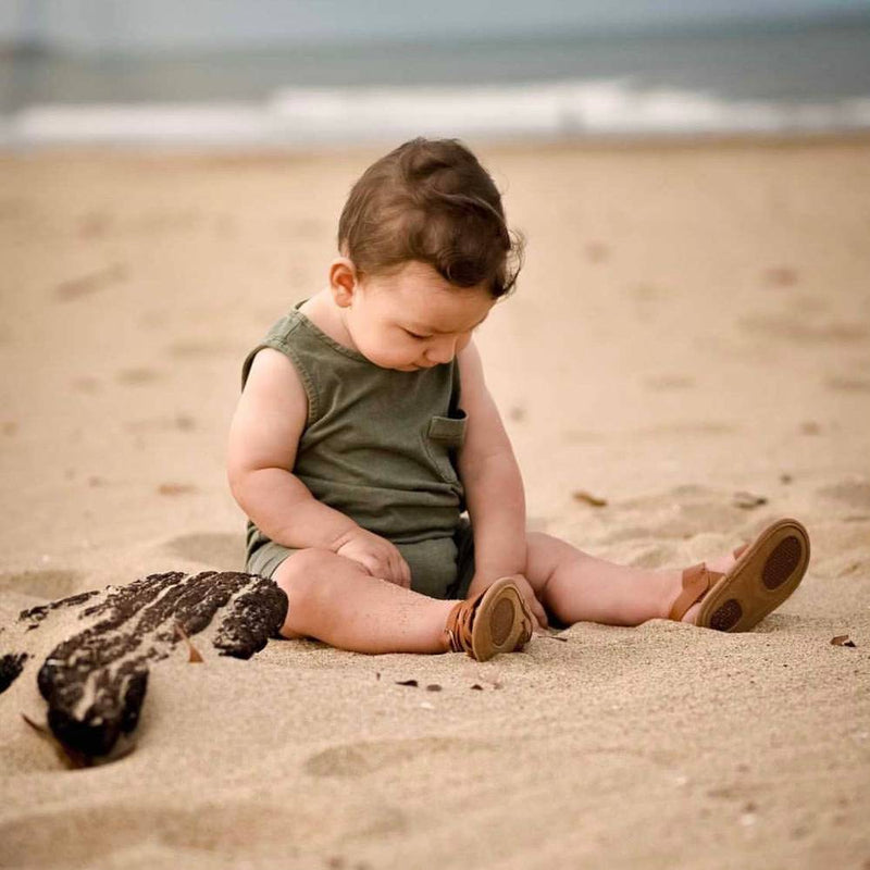 Gingerbread Weave Leather Baby Sandal - Sommerfugl Kids