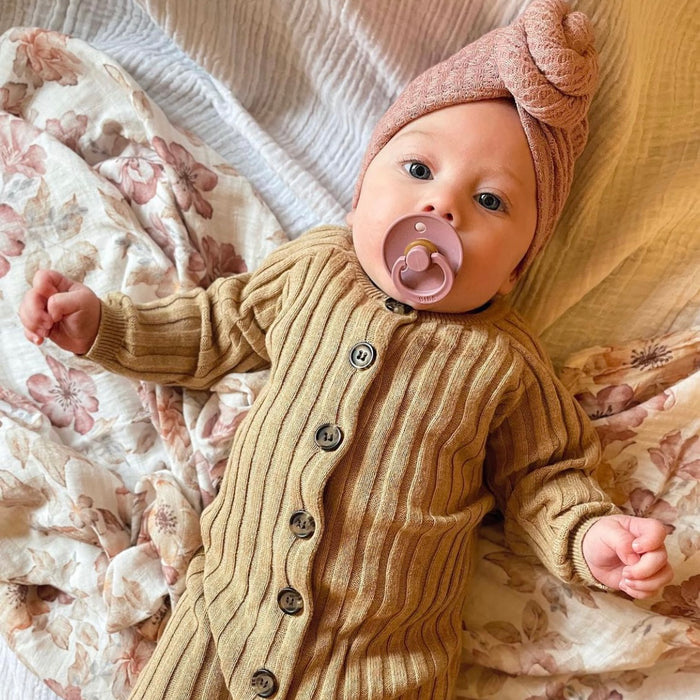 Baby Knitted Twirl Turban — Blush