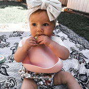 Baby Top Knot Double Bow Headband Ivory - Sommerfugl Kids