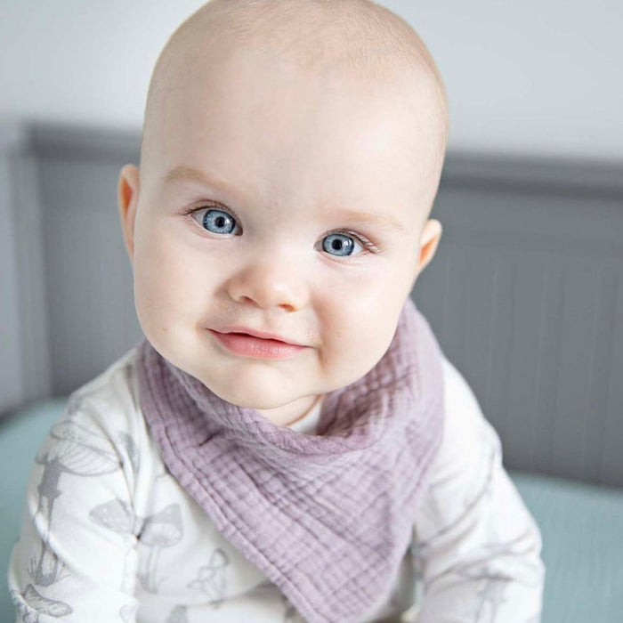 Baby Bandana Cotton Muslin Dribble Bib — Mauve - Sommerfugl Kids