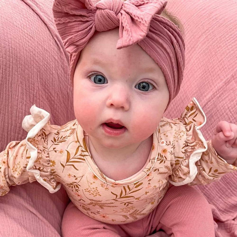 Baby Top Knot Single Bow Headband Flamingo - Sommerfugl Kids