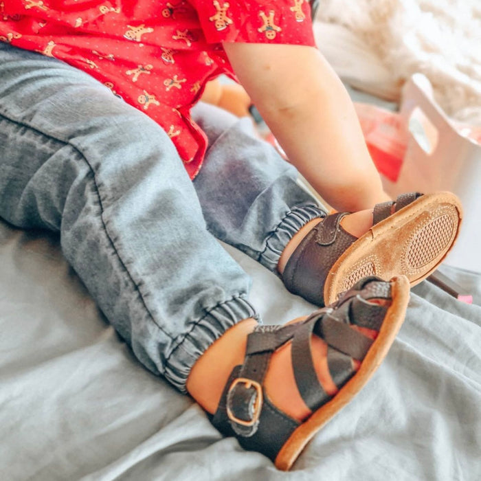 Leather Sandals for Baby Boys, Designed for First Steps - camel, Shoes
