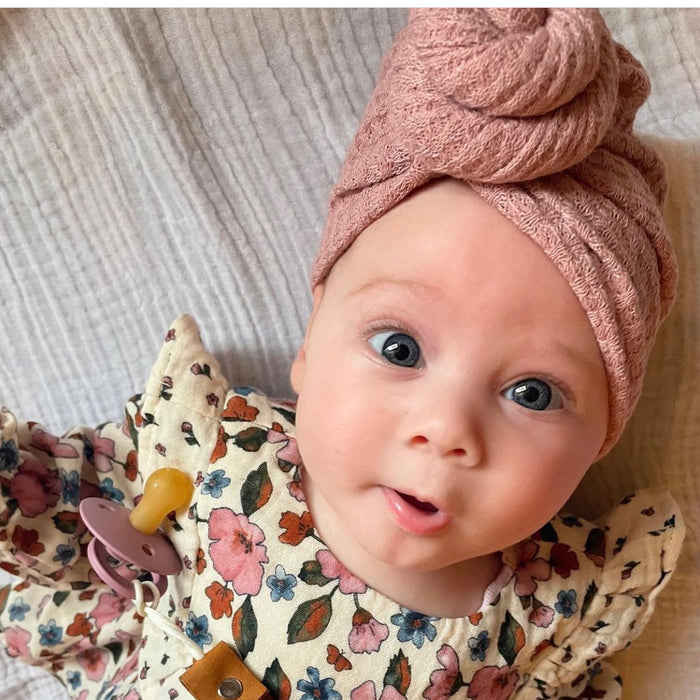 Baby Knitted Twirl Turban — Blush - Sommerfugl Kids