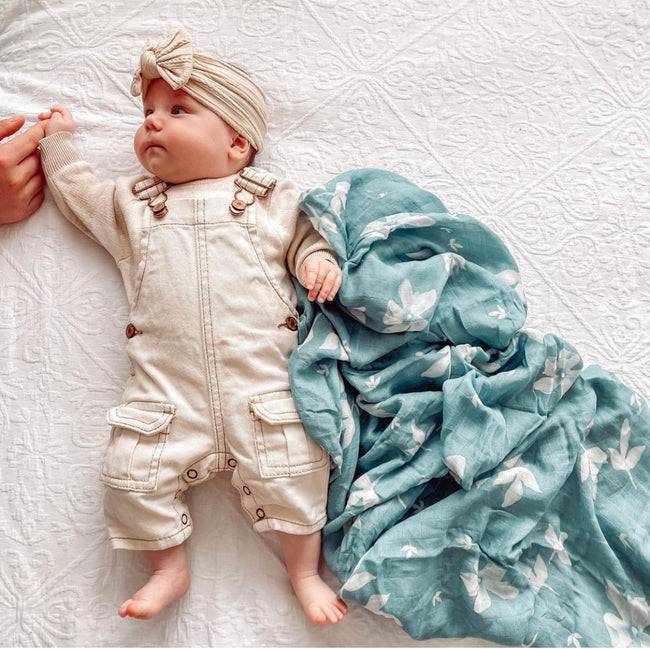 Baby Top Knot Single Bow Headband Sand - Sommerfugl Kids