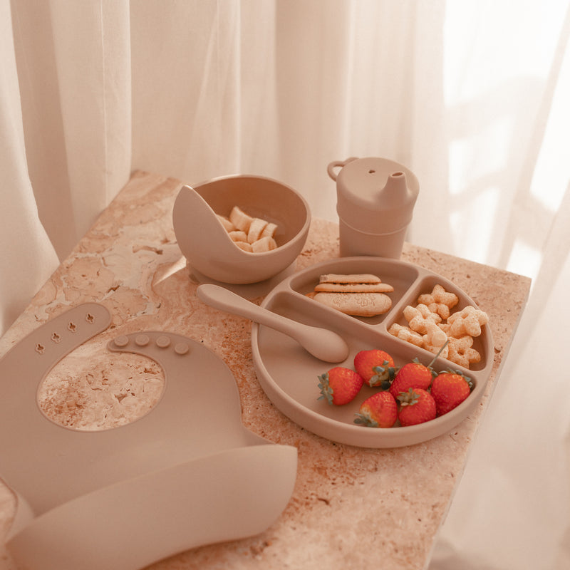 Silicone Baby Feeding Set — Sand Dune - Sommerfugl Kids