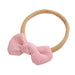 Baby Corduroy Knot Small Bow Headband — Blush - Sommerfugl Kids