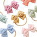 Little Embroidered Cotton Baby Bow — Blush - Sommerfugl Kids