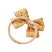 Little Embroidered Cotton Baby Bow — Sky - Sommerfugl Kids