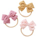 Little Embroidered Cotton Baby Bow — Sky - Sommerfugl Kids