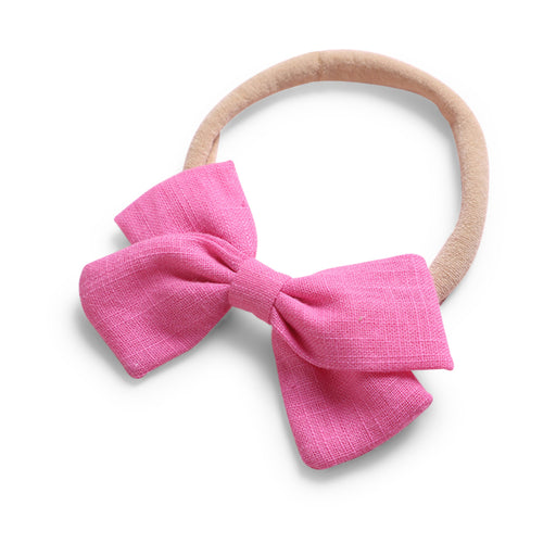 Baby Linen Bow Headband — Fuchsia - Sommerfugl Kids