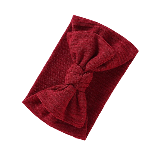 Baby Light Knit Single Soft Bow Knot Headband — Cherry - Sommerfugl Kids