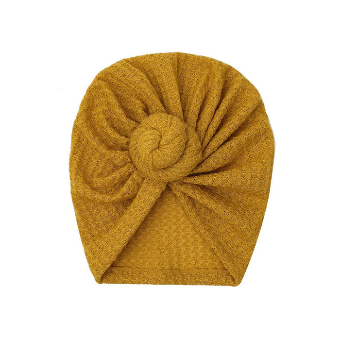 Baby Knitted Twirl Turban — Mustard