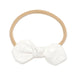 Baby Linen Knot Bow Headband — White - Sommerfugl Kids