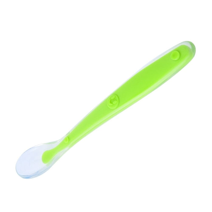 Soft Silicone Ergonomic Baby Feeding Spoon — Lime Green